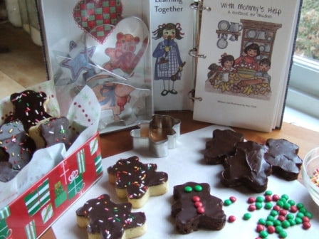 white chocolate brownies in the shape of teddy bears on display