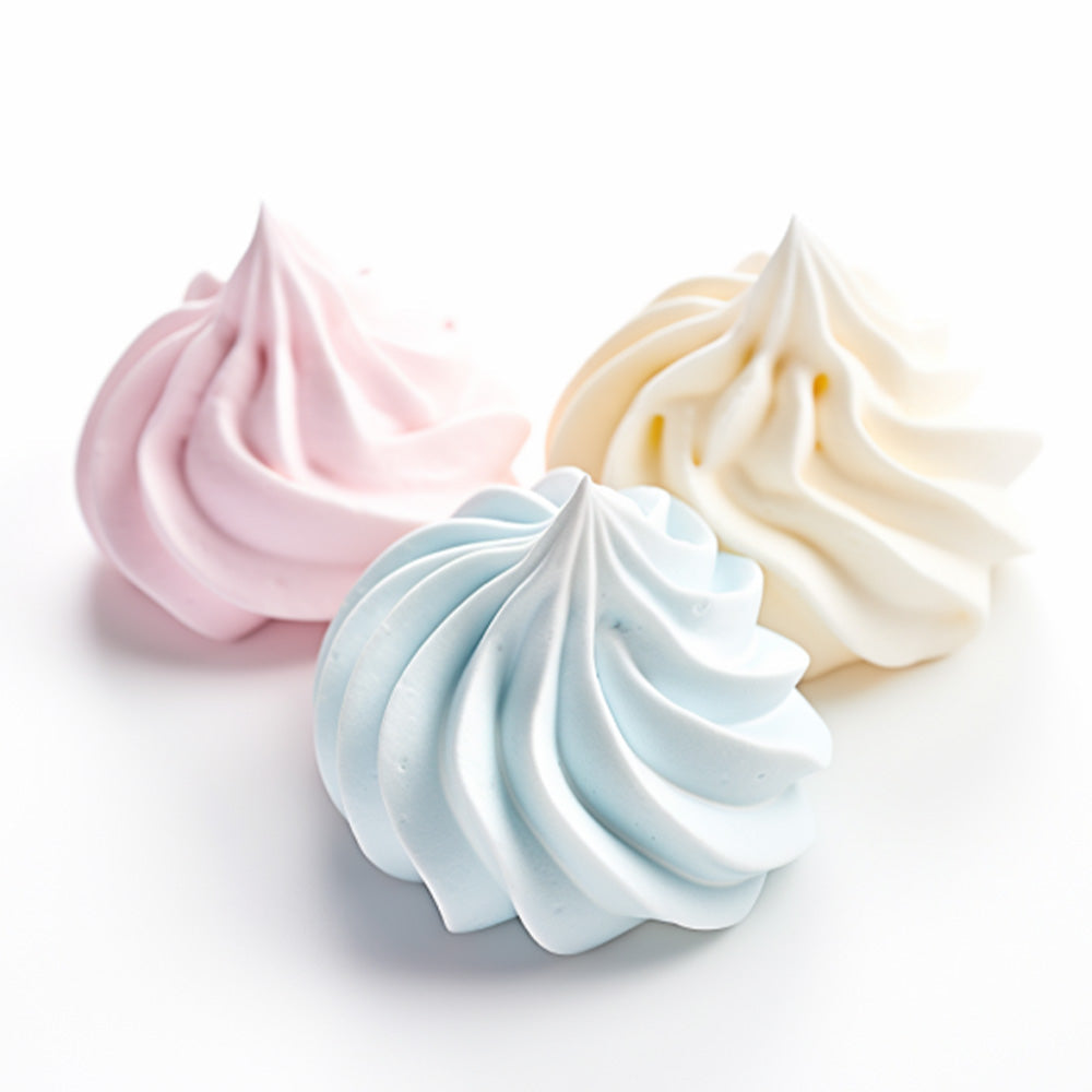 Pastel colored meringue cookies