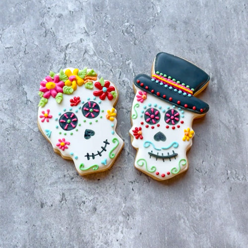 How to Decorate a Day of the Dead Sugar Skull with Flower Crown Cookie