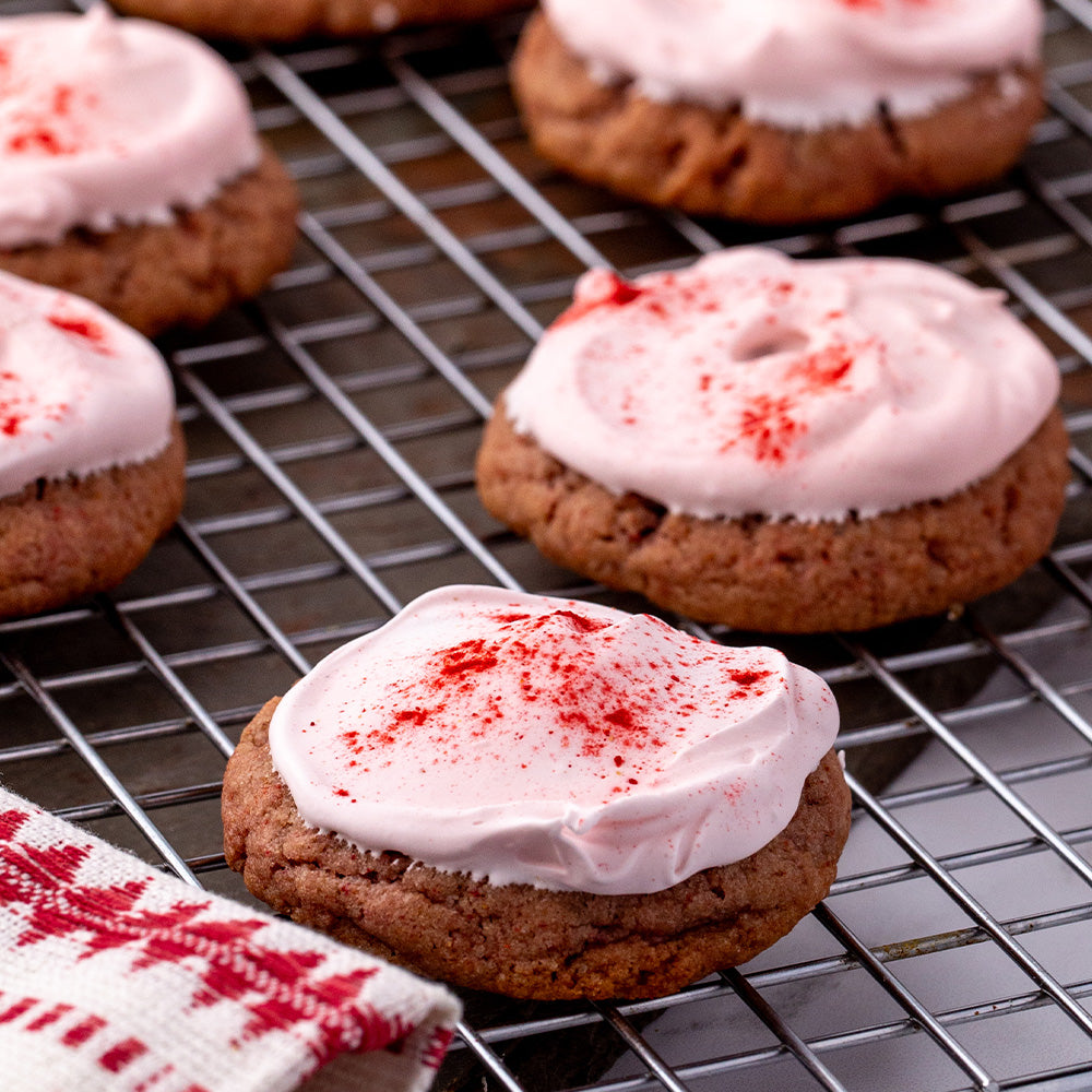 Strawberry cookies with freeze dried strawberries