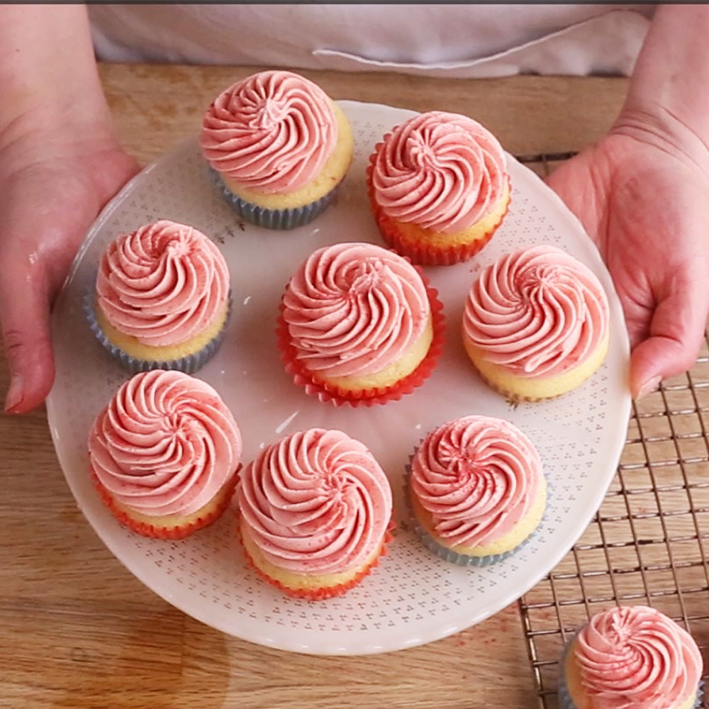 Whipped Strawberry Frosting with Freeze-Dried Strawberry Powder