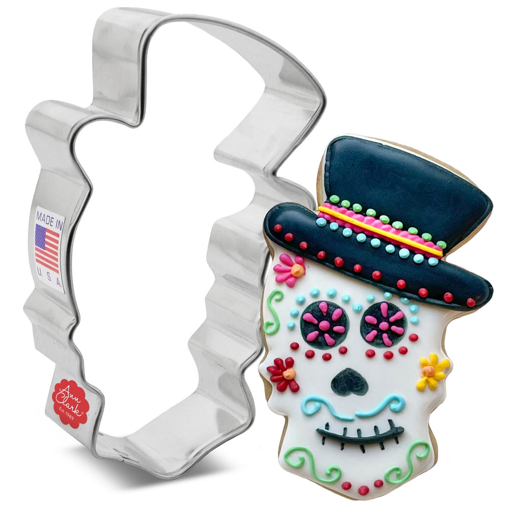 Sugar Skull with Top Hat Cookie Cutter