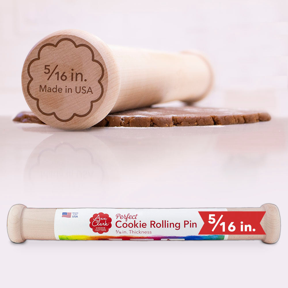 Perfect Cookie Rolling Pin 5/16 In Fixed Depth for Thicker Cookies